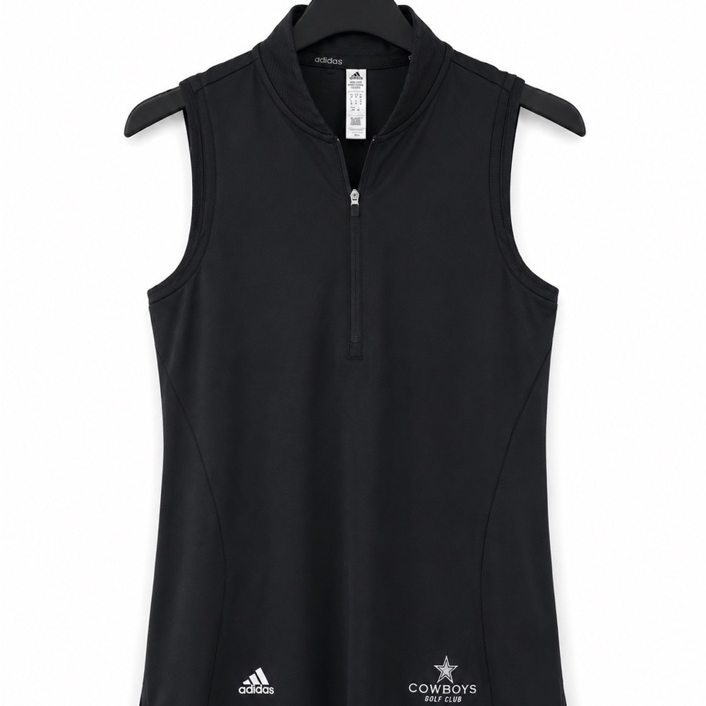 adidas Women’s Black Sleeveless Zip Golf Tank